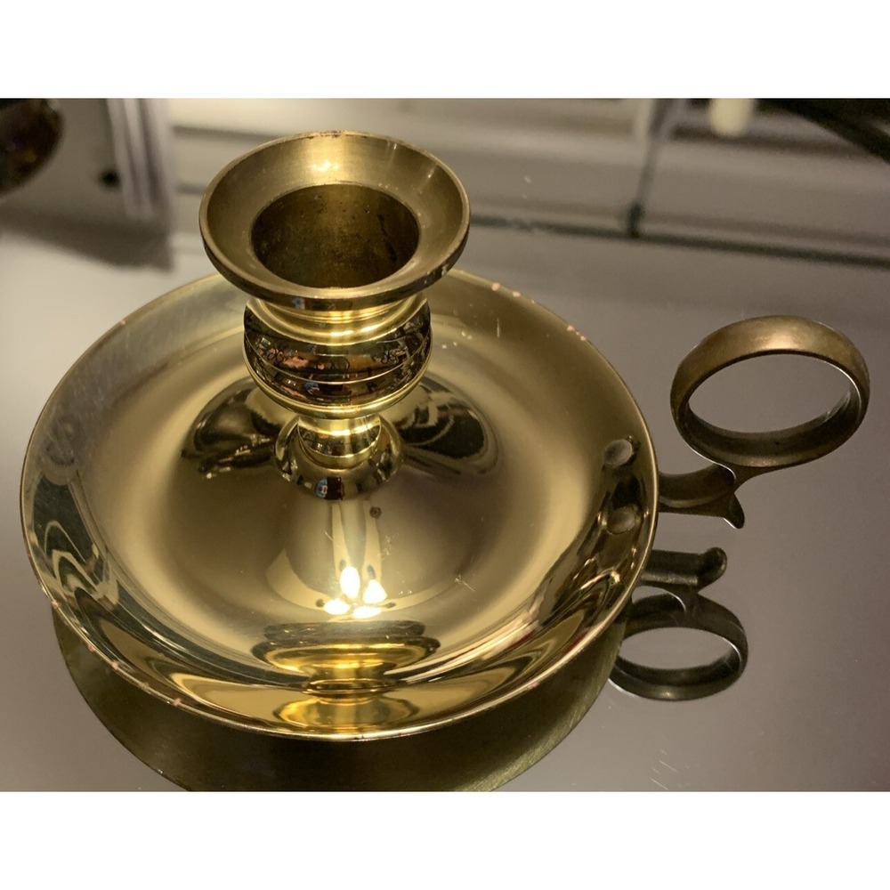 Baldwin single‎ finger candle stick holder brass